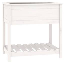Berkfield Home Planter with Shelf White 82.5x54x81 cm Solid Wood Pine - thumbnail 3