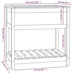 Berkfield Home Planter with Shelf White 82.5x54x81 cm Solid Wood Pine - thumbnail 8