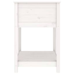 Berkfield Home Planter with Shelf White 82.5x54x81 cm Solid Wood Pine - thumbnail 6