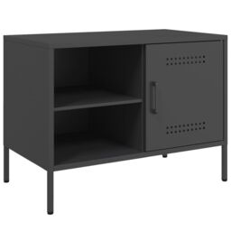 Berkfield Home TV Cabinets 2 pcs Black 68x39x50.5 cm Steel - thumbnail 6