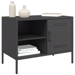 Berkfield Home TV Cabinets 2 pcs Black 68x39x50.5 cm Steel - thumbnail 4