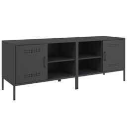 Berkfield Home TV Cabinets 2 pcs Black 68x39x50.5 cm Steel - thumbnail 2