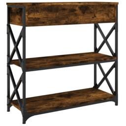 Berkfield Home Decorative Console Table Smoked Oak 75x28x75 cm Engineered Wood in Brown - Size: 75 x 28 x 75 cm - thumbnail 8