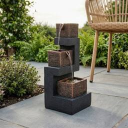 Garden Greatness Lunaria Stacked Blocks Solar Water Fountain - Size: 1 Pack - thumbnail 2