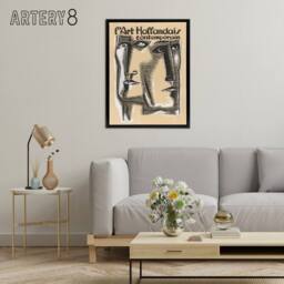 "Artery8 Contemporary Dutch Art Book Cover Leo Gestel Black Framed Canvas Art in Beige - Size: W18"" x H24""" - thumbnail 3