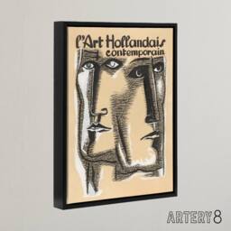 "Artery8 Contemporary Dutch Art Book Cover Leo Gestel Black Framed Canvas Art in Beige - Size: W18"" x H24""" - thumbnail 2