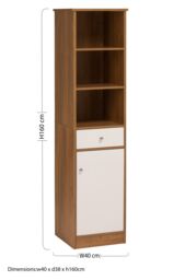 Orsina Practical Design Oak Effect Floor Standing Cabinet, Stylish Display Cabinet, Slim Design Storage Unit in Natural - thumbnail 3