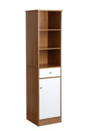 Orsina Practical Design Oak Effect Floor Standing Cabinet, Stylish Display Cabinet, Slim Design Storage Unit in Natural - thumbnail 2