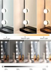 Living and Home 3 Color Light Modes Hollywood Vanity Mirror With Smart Touch Screen and Memory Function in Black - thumbnail 5