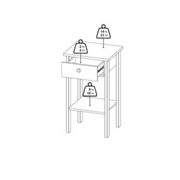 Furniture To Go Madrid Bedside Table with 1 Drawer in Black - thumbnail 8
