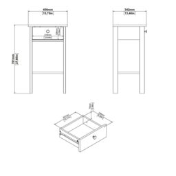 Furniture To Go Madrid Bedside Table with 1 Drawer in Black - thumbnail 6