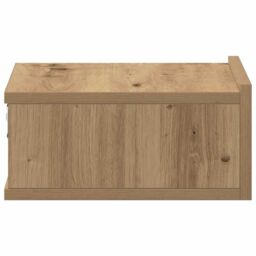 Berkfield Home Floating Nightstand Artisan Oak 40x32x15 cm Engineered Wood in Brown - Size: 40 x 32 x 15 cm - thumbnail 7