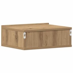 Berkfield Home Floating Nightstand Artisan Oak 40x32x15 cm Engineered Wood in Brown - Size: 40 x 32 x 15 cm - thumbnail 8