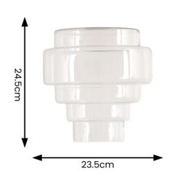 ValueLights Lane Glass 5 Tier Layered Easy Fit Ceiling Pendant Lamp Shade in Clear - thumbnail 5