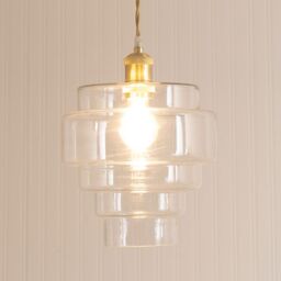 ValueLights Lane Glass 5 Tier Layered Easy Fit Ceiling Pendant Lamp Shade in Clear - thumbnail 3