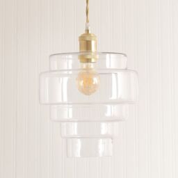 ValueLights Lane Glass 5 Tier Layered Easy Fit Ceiling Pendant Lamp Shade in Clear