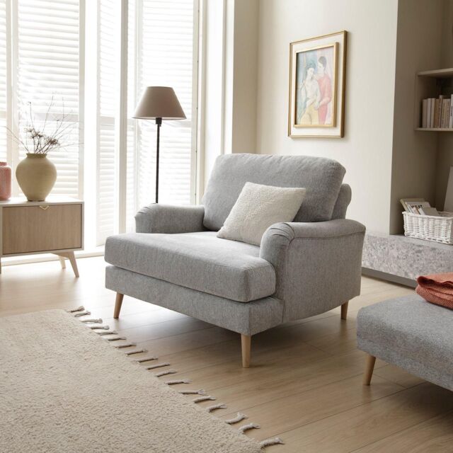 Abakus Direct Harper Armchair - Durable & Easy Clean Upholstery in Light Grey - image 1
