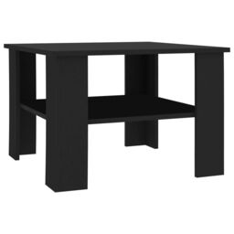 Berkfield Home Coffee Table Black 60x60x42 cm Engineered Wood - Size: 60 x 60 x 42 cm - thumbnail 2