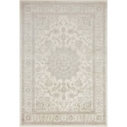 THE RUGS Velvet Orient Tabris Rug - Thin Oriental Medallion Soft Viscose Cotton in Cream - Size: 160 cm x 230 cm - thumbnail 1