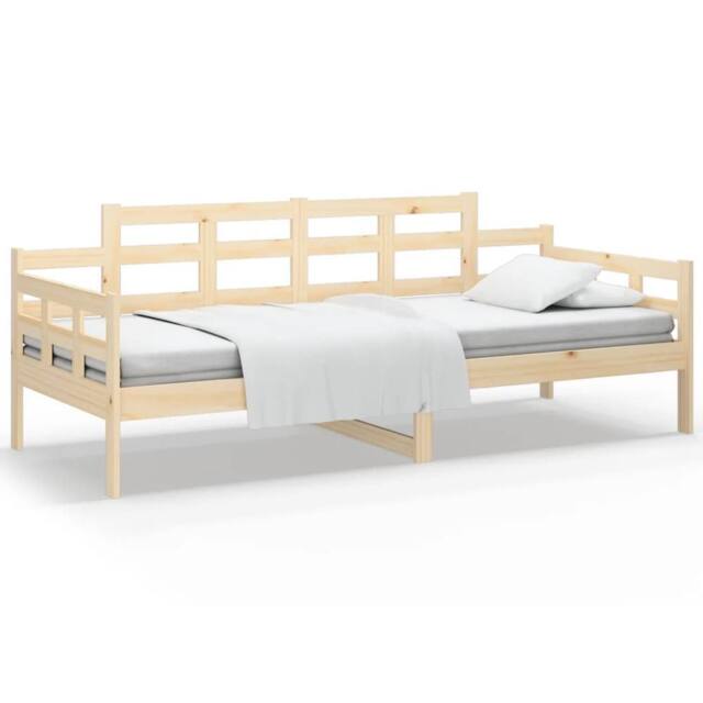 Berkfield Home Day Bed Solid Wood Pine 90x190 cm in Light Tan - image 1