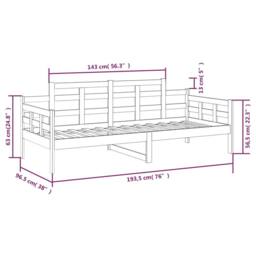 Berkfield Home Day Bed Solid Wood Pine 90x190 cm in Light Tan - thumbnail 9