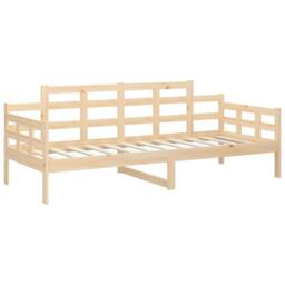 Berkfield Home Day Bed Solid Wood Pine 90x190 cm in Light Tan - thumbnail 4