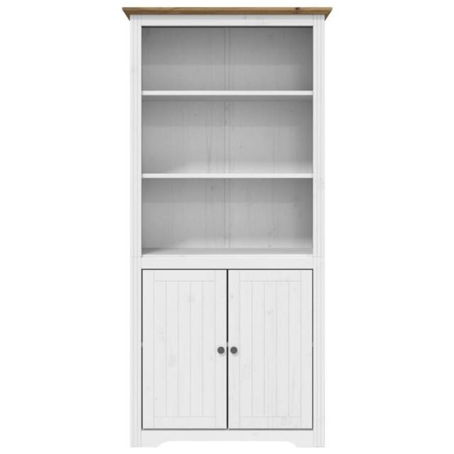 Berkfield Home Beautiful Bookcase BODO White & Brown 80x40x172 cm Solid Wood Pine - Size: 80 x 40 x 172 cm - image 1