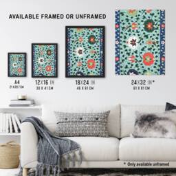 "Artery8 Owen Jones Vibrant Chinese Floral Pattern Wall Art Print - Size: W12"" x H16""" - thumbnail 3