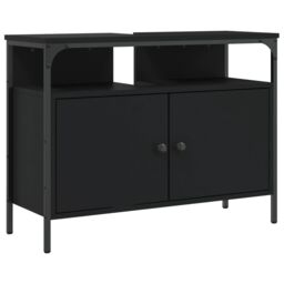 Berkfield Home Bathroom Sink Cabinet Black 80x30x60 cm Engineered Wood - Size: 80 x 30 x 60 cm - thumbnail 2