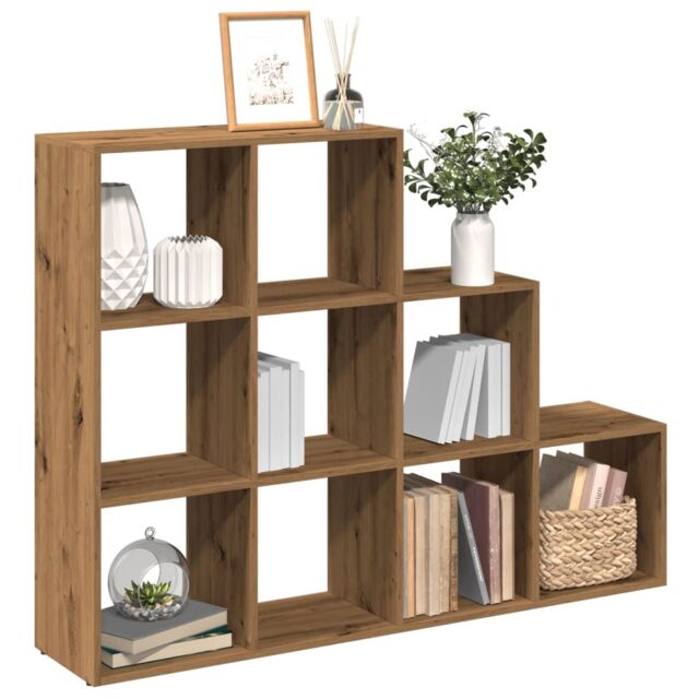 Berkfield Home Room Divider Bookcase 3-Tier Artisan Oak 137.5x29x103.5 cm Engineered Wood in Brown - image 1