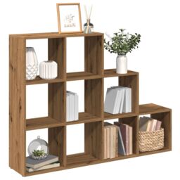 Berkfield Home Room Divider Bookcase 3-Tier Artisan Oak 137.5x29x103.5 cm Engineered Wood in Brown - thumbnail 1