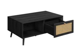 Birlea Croxley Coffee Table Black Rattan with Storage - thumbnail 8