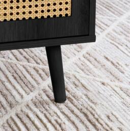Birlea Croxley Coffee Table Black Rattan with Storage - thumbnail 3
