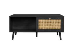Birlea Croxley Coffee Table Black Rattan with Storage - thumbnail 9
