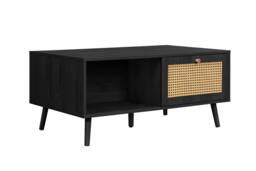 Birlea Croxley Coffee Table Black Rattan with Storage - thumbnail 7