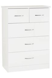 Seconique Nevada 4 Door 2 Drawer Mirrored Wardrobe Bedroom Set in White - thumbnail 3