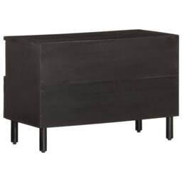 Berkfield Home TV Cabinet Black 70x33x46 cm Solid Wood Mango - Size: 70 x 33 x 46 cm - thumbnail 5