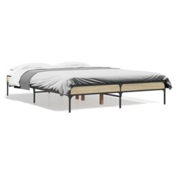 Berkfield Home Bed Frame without Mattress Sonoma Oak 140x190 cm in Brown - thumbnail 2