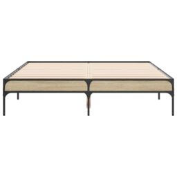 Berkfield Home Bed Frame without Mattress Sonoma Oak 140x190 cm in Brown - thumbnail 4