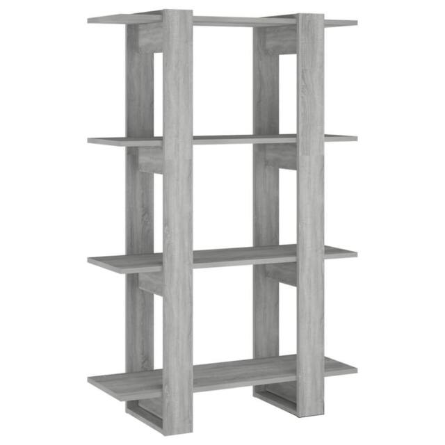 Berkfield Home Book Cabinet/Room Divider Grey Sonoma 80x30x123.5 cm - image 1