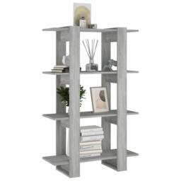 Berkfield Home Book Cabinet/Room Divider Grey Sonoma 80x30x123.5 cm - thumbnail 4