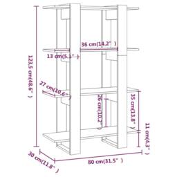 Berkfield Home Book Cabinet/Room Divider Grey Sonoma 80x30x123.5 cm - thumbnail 7