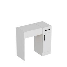 Destina Home Agnes Dressing Table with Mirror, Shelves & Drawer - 74.2 cm Wide in White - Size: 1 Pack - thumbnail 4