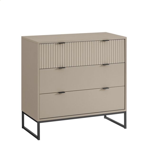 Melody Maison Large 3 Drawer Chest Of Drawers - Hesley Taupe Stone Range in Grey - image 1