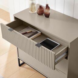 Melody Maison Large 3 Drawer Chest Of Drawers - Hesley Taupe Stone Range in Grey - thumbnail 6