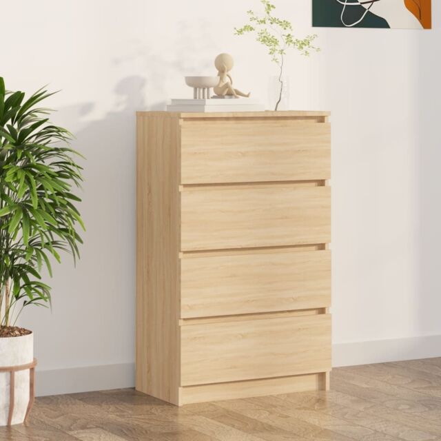Berkfield Home Sideboard Sonoma Oak 60x35x98.5 cm Engineered Wood in Brown - image 1