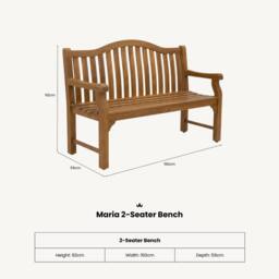 Royalcraft MARIA Large 3-Seater Bench (1800mm) in Natural - thumbnail 7