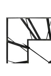 Living and Home 60cm Modern Roman Numeral Skeleton Square Metal Wall Clock in Black - thumbnail 4