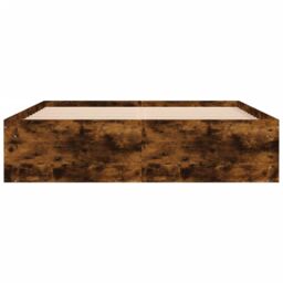Berkfield Home Bed Frame Smoked Oak 140x190 cm in Brown - thumbnail 6
