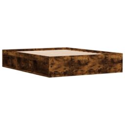 Berkfield Home Bed Frame Smoked Oak 140x190 cm in Brown - thumbnail 5